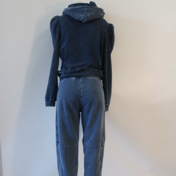 Generation Love Karlie Denim Blue 2Pc Set Puff Slv Hoodie Top/S Jog Sweatpants/M - Picture 5 of 11
